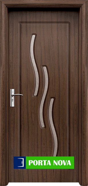 Интериорна HDF врата модел 014, цвят Орех