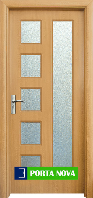Интериорна HDF врата модел 048, цвят Светъл дъб