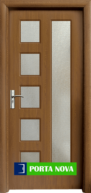 Интериорна HDF врата модел 048, цвят Златен дъб