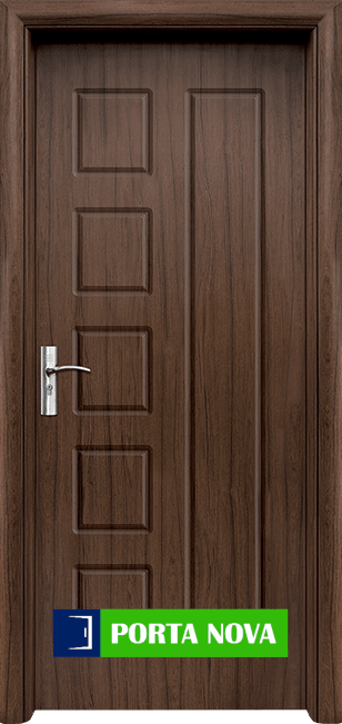 Интериорна HDF врата модел 048-P, цвят Орех