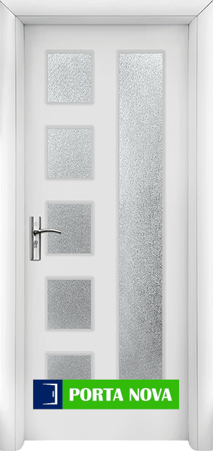 Интериорна HDF врата модел 048, цвят Бял