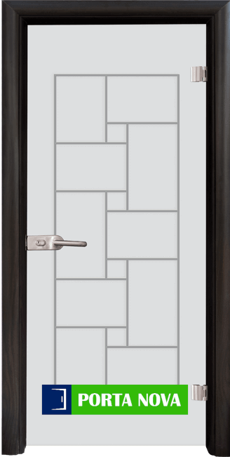 Стъклена интериорна врата, Gravur G 13-7, каса цвят Венге