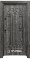 Входна врата Унисон Оптима 4512p, цвят Сив Ясен