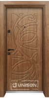 Входна врата Унисон Оптима 4527p, цвят Императорска акация